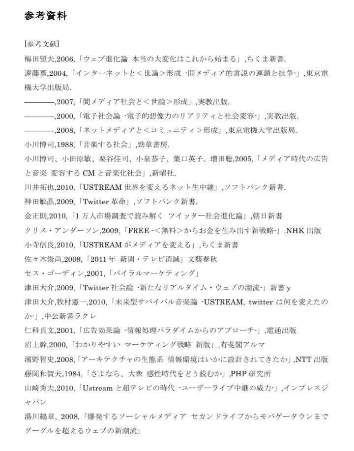 تويتر 飯寄雄麻 Yuma Iiyori على تويتر 10年後半から11年3月にかけて Twitterやustreamにハマって 音楽産業におけるソーシャル メディア マーケティング ってテーマ で大学の卒業論文書いたんだけど Dommuneとかmograを事例に挙げてて面白い T تويتر 飯寄雄麻 Yuma Iiyori على تويتر 10年後半から11年3月にかけて Twitterやustreamにハマって 音楽産業におけるソーシャル メディア マーケティング ってテーマ で大学の卒業論文書いたんだけど Dommuneとかmograを事例に挙げてて面白い T