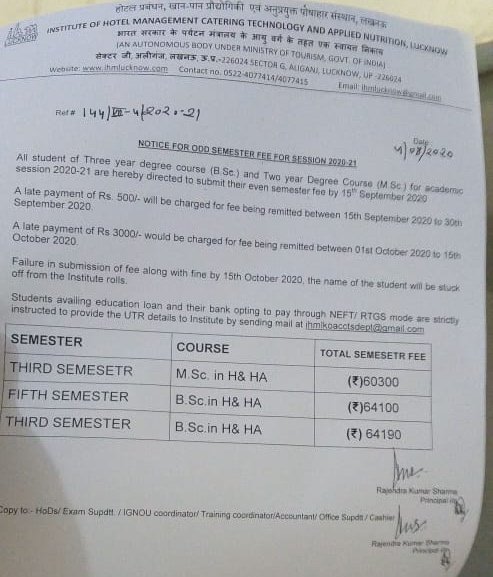 iamraza007's tweet photo. This is the fee structure of IHM Lucknow, We haven't used college's electricity, Mess Food, Hostels and not even the Parking. We are still being asked to submit 64,100 rupees. Why?
#feeskamkarona #hospitalityinthevoid  @TOIIndiaNews @ravishndtv @HRDMinistry @ndtvindia @PMOIndia https://t.co/QIxdKFu56e