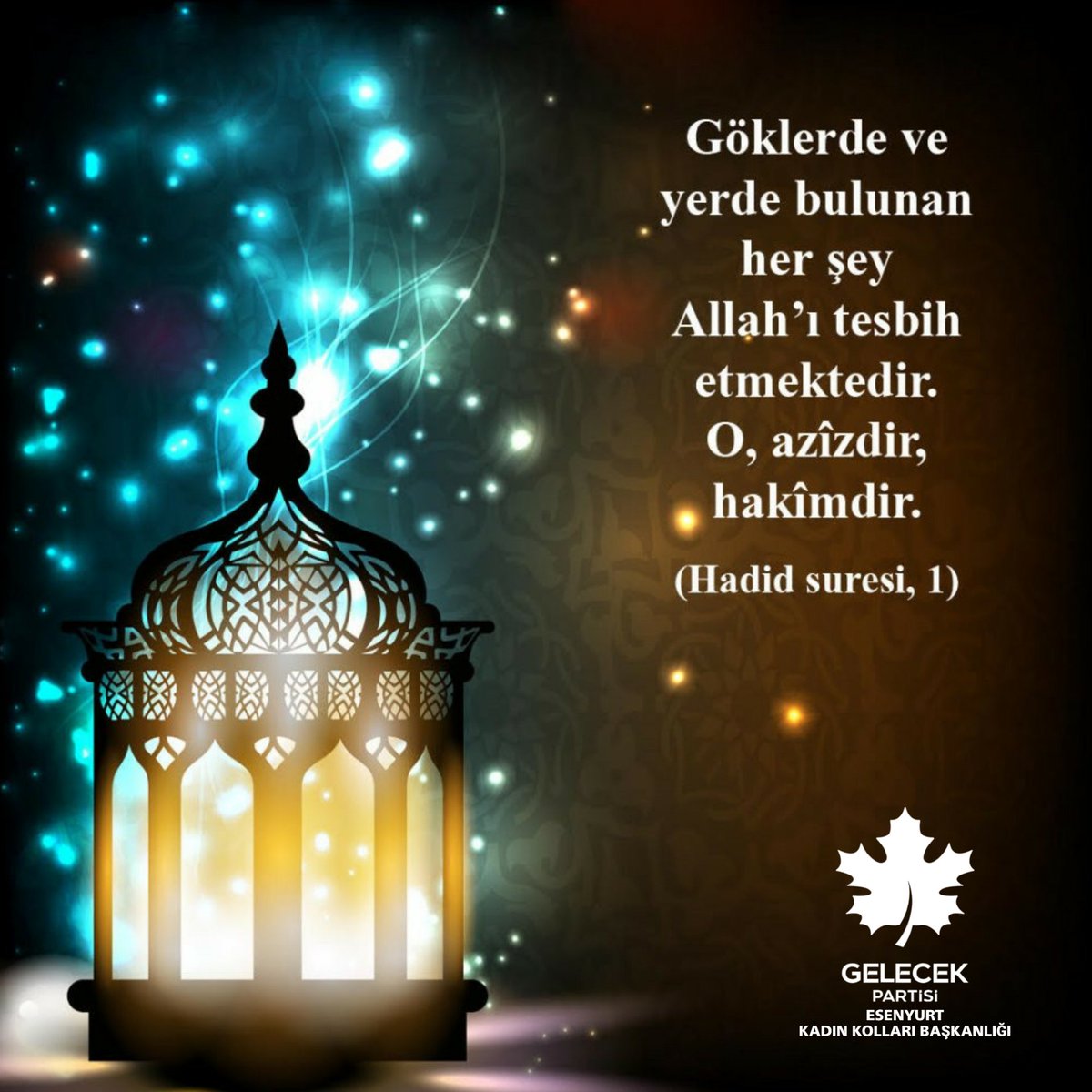 Rabbim, sevginle dopdolu yüreklerle sana kavuşmayı ve sevdiklerimizle sonsuzlukta buluşmayı nasip eyle, amin. Hayırlı Cumalar

Kadın kolları başkanı 
GÜLDEN ILHAN