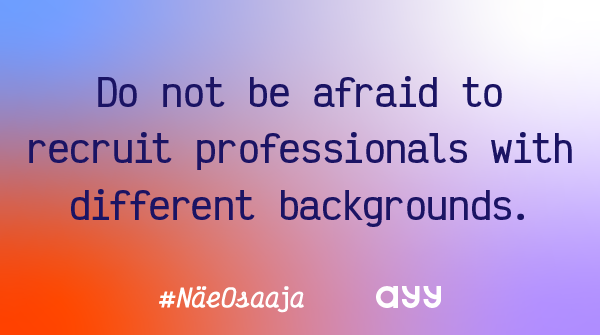 AYY_FI's tweet photo. “#Diversity requires continuous management, because to achieve increasing diversity, everyone in the organisation – not just the management – must acknowledge the benefits of diversity”, says AYY's Chair of the Board @OlliKesseli. #näeosaaja #seetalent https://t.co/KiNUtIdsWP https://t.co/25K0n2SPgQ