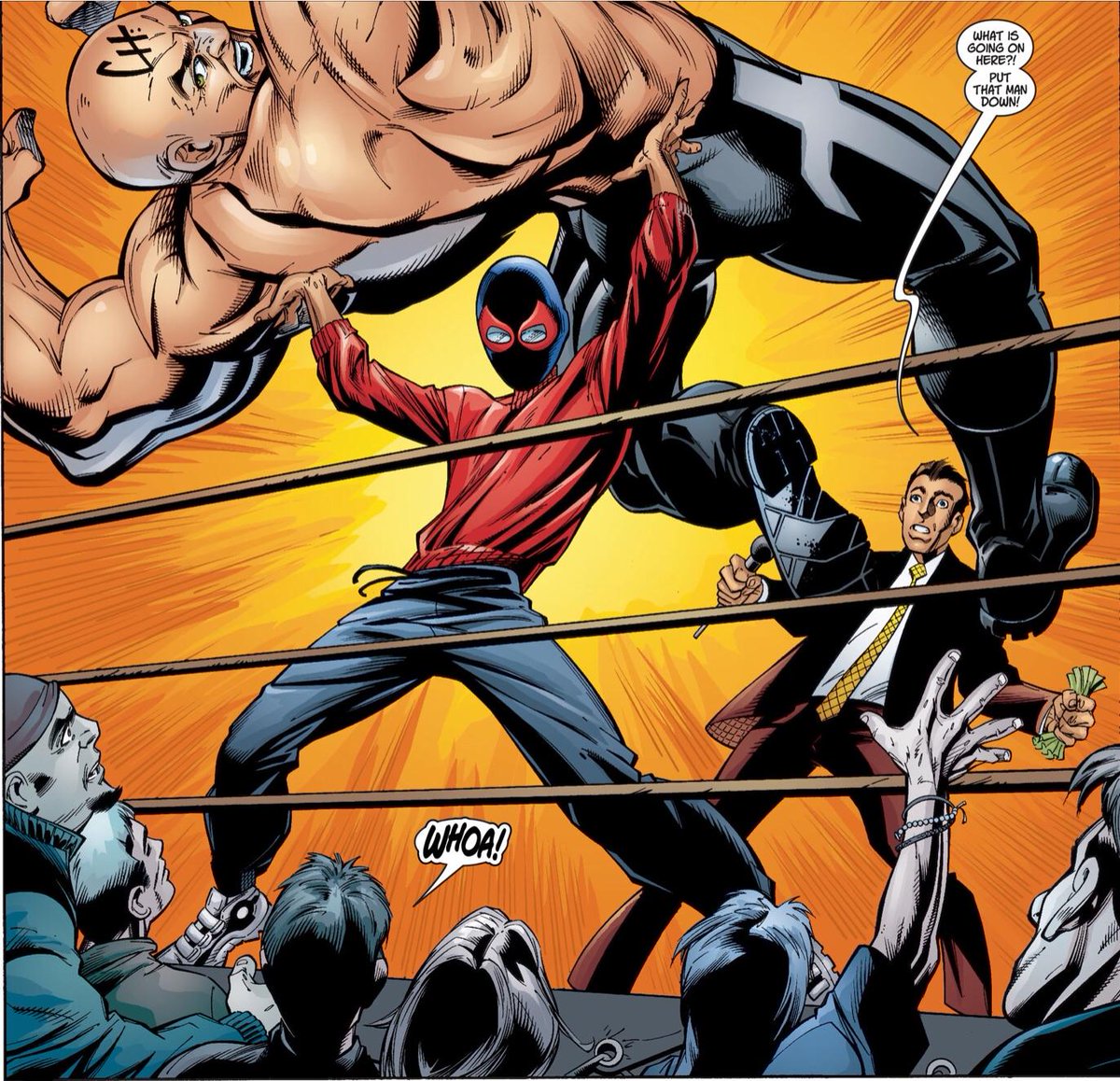 Spider-man was one of the first characters who did use his powers for money and we had variations on superhero deconstruction since then.