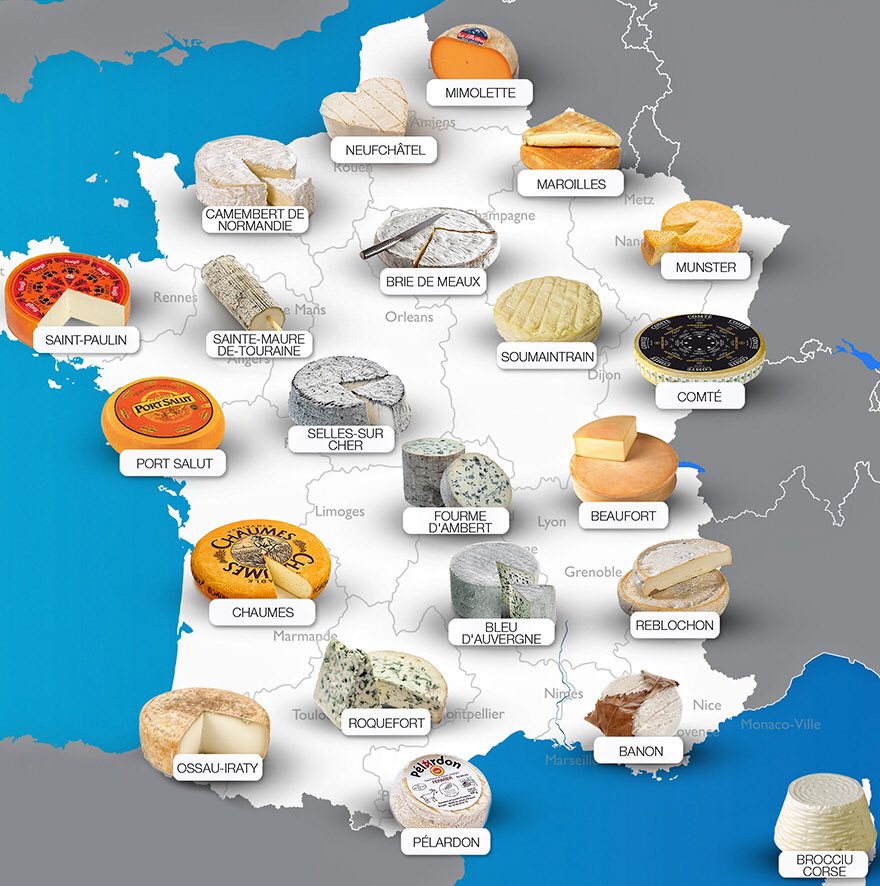 Haut 92+ imagen carte des fromages de france fr.thptnganamst.edu.vn