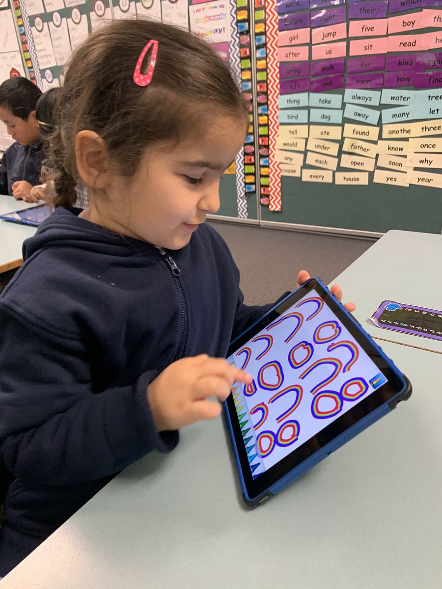KG students used iPads today to create patterns during maths. They then explained their pattern and said “what comes next”. <a href="/AuburnNthPS/">Auburn North PS</a>