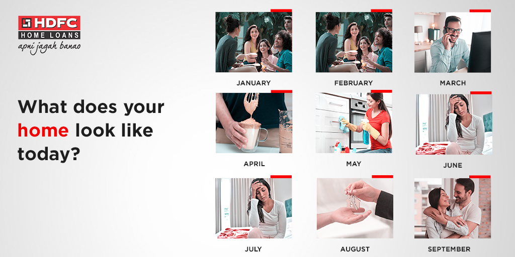 HomeLoansByHDFC's tweet image. Longing for your own space in the lockdown? Maybe it&apos;s time to own your home! #2020Mood #MonthGrid