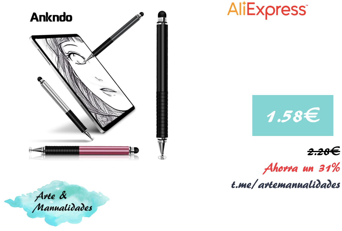 ♦️OFERTA❗️#Aliexpress 

✨ Lápiz óptico capacitativo universal para escritura y dibujo desde solo 1,58€ !! (PVP: 2,28€)

⚡️Ahorra un 31%!! ⚡️

⭐️Enlace: buff.ly/3gCanpU

#ofertas #manualidades #arte #art #crafts #pencil #ipad #android #samsung #deals #offers