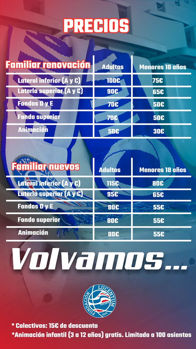 📣 A partir del martes del 11 ya puedes adquirir tu abono del #HLAAlicante para la temporada 2020-21. Renovaciones y nuevos abonados.

⚠️ Asientos bloqueados para los abonados de la pasada temporada hasta el 1 de septiembre.

#VolvamosASoñar #SomosLucentum