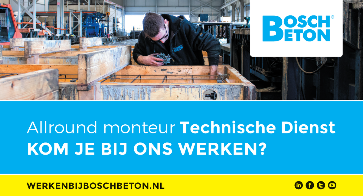 #Vacature: #monteur #TechnischeDienst #Barneveld
Je bent een echte #techneut en haalt voldoening uit #werktuigbouw werkzaamheden, lassen, #elektrotechniek, kleine/grote technische problemen oplossen.
Kom je bij ons werken?
boschbeton.nl/monteur-techni…

#bouw #beton #dtv