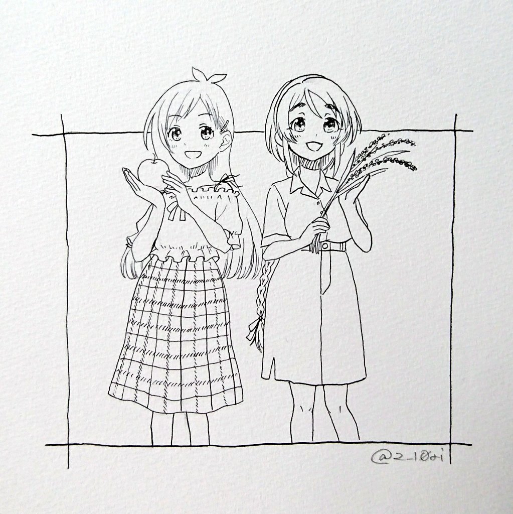 辻野あかりさまと地元の農産物をPRされる相原雪乃お嬢さまの図 