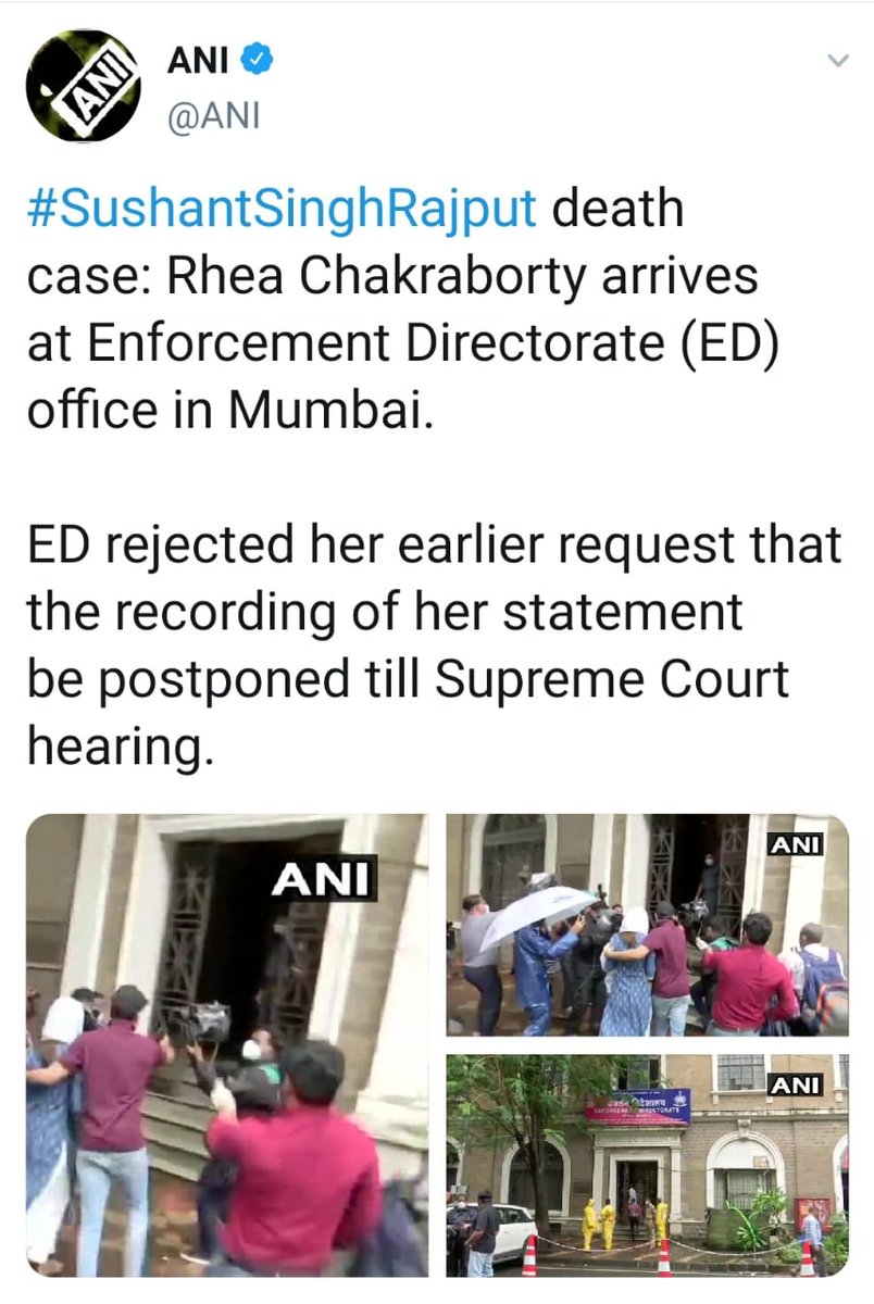 ipskabra's tweet photo. To me it's strange that #RheaChakraborty requested Enforcement Directorate to postpone the recording in #SushantSinghRajputDeathCase. She herself requested #CBIforShushant.
She must cooperate in investigation &amp; must not fear anyone if not guilty. Law always protects the innocent. https://t.co/tnmzNRGaeU