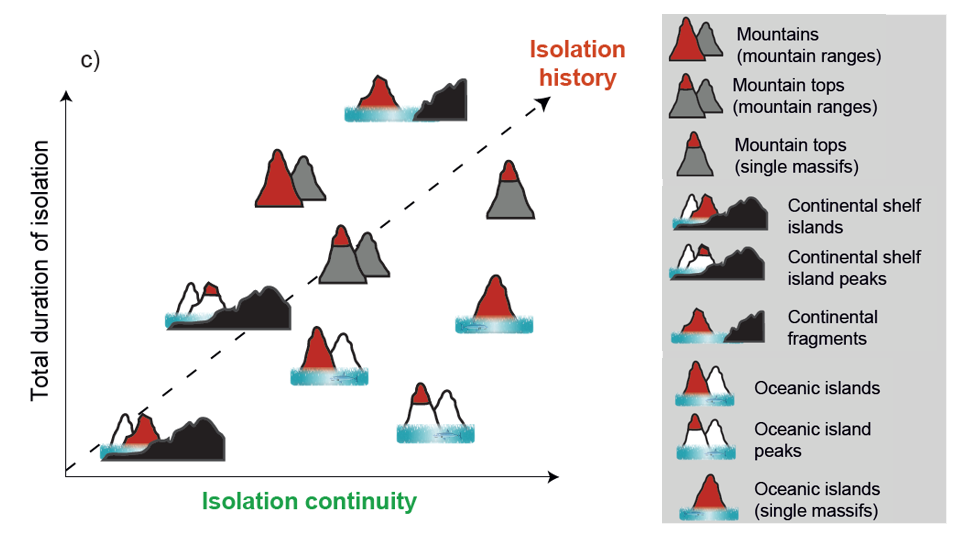 And then of course....how long has the island been isolated? Endemism is surely expected to be different on an island of a few million years old or a deep-time formation carrying loads of history along.