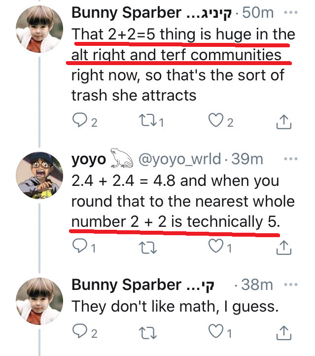 1/ This week woke academics dedicated themselves to arguing that 2+2=5 (they're still going, see screenshots)As that played out, a Medical Doctor had his life ripped apart and his job taken by a different group of woke academics.These two things are connected.A Thread/