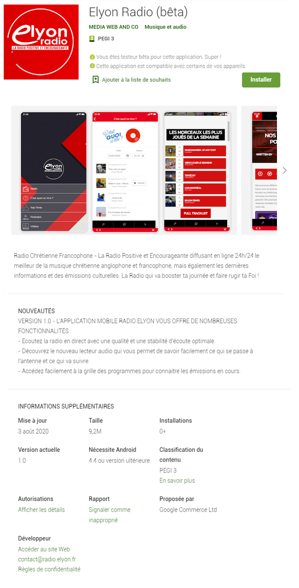 RadioElyonfr's tweet photo. Radio Elyon lance son application au public ! ☝️
Découvrez notre nouvelle application Android disponible gratuitement dès maintenant sur Google Play Store à cette adresse et bientôt sur iOS : https://t.co/MdTZtbSDch
Téléchargez gratuitement la nouvelle application ! 😄 https://t.co/RqLkSQKSx5