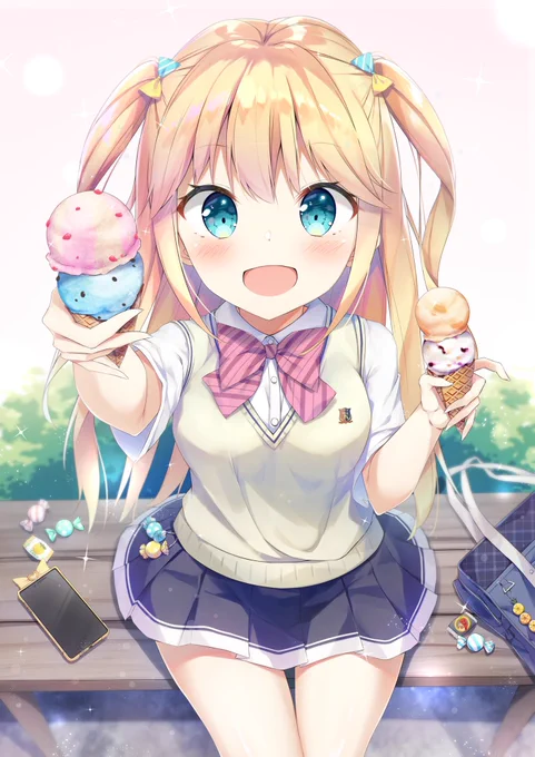 柚子「最近暑いねー!アイス食べよー!はい、どーぞ!」 