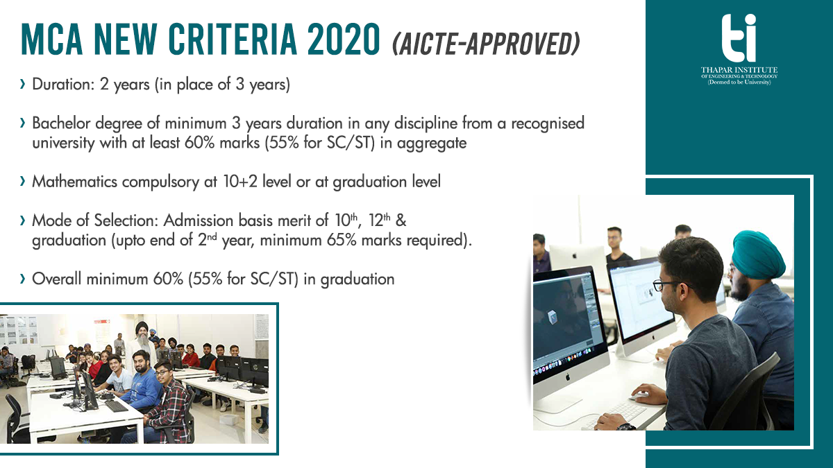 TIETofficial's tweet image. #ThaparInstitute’s two year #MCAprogramme offers unmatched industry exposure (Software Development Project with reputed industry in last semester) to sharp learners.
Be at the helm of advanced #computingtechnologies, contemporary curriculum & latest coding styles & standards.