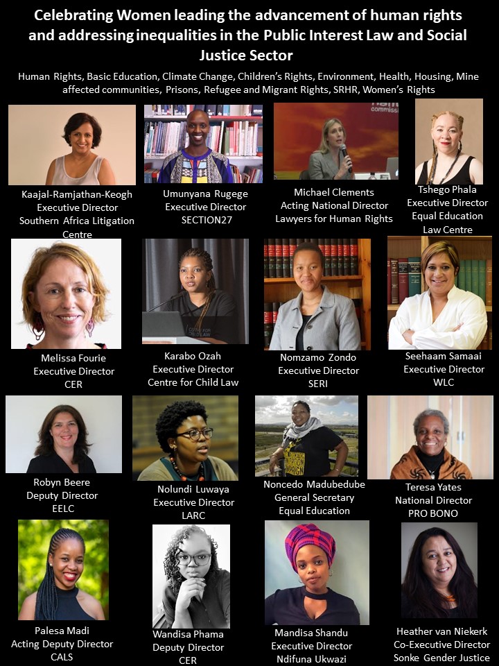 As we prepare for #WomensDay2020, we celebrate the #WomenWhoLead us in advancing human rights & equality in the #publicinterestlaw & #socialjustice sector in South Africa! 🎉 ❤️✊
