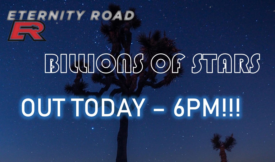 The day has finally arrived for the release of our third single "Billions Of Stars" ... BUT ... you'll have to wait until 6pm tonight.  Don't worry, it'll be worth it! 😁🎤🎸🎸🎹🥁🎼

#EternityRoad #OriginalMaterial #BillionsOfStars