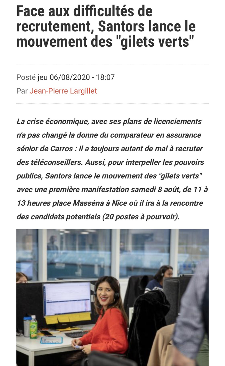 Merci @webtimemedias pour cet article ! Santors lance le mouvement "gilets verts". Vous venez ?