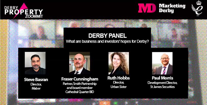 MarketingDerby's tweet photo. "Derby is ready to step up to the post-Covid challenge" 
See what our expert panel @maberarchitects @smithpship @DerbyCQ @ruthhobbs_urban @StJamesSecLtd had to say at the #Derby Property Zoomit #DPZ2020 in full here ➡️ https://t.co/7WmEe4CgEQ https://t.co/ASjVUX3dLw