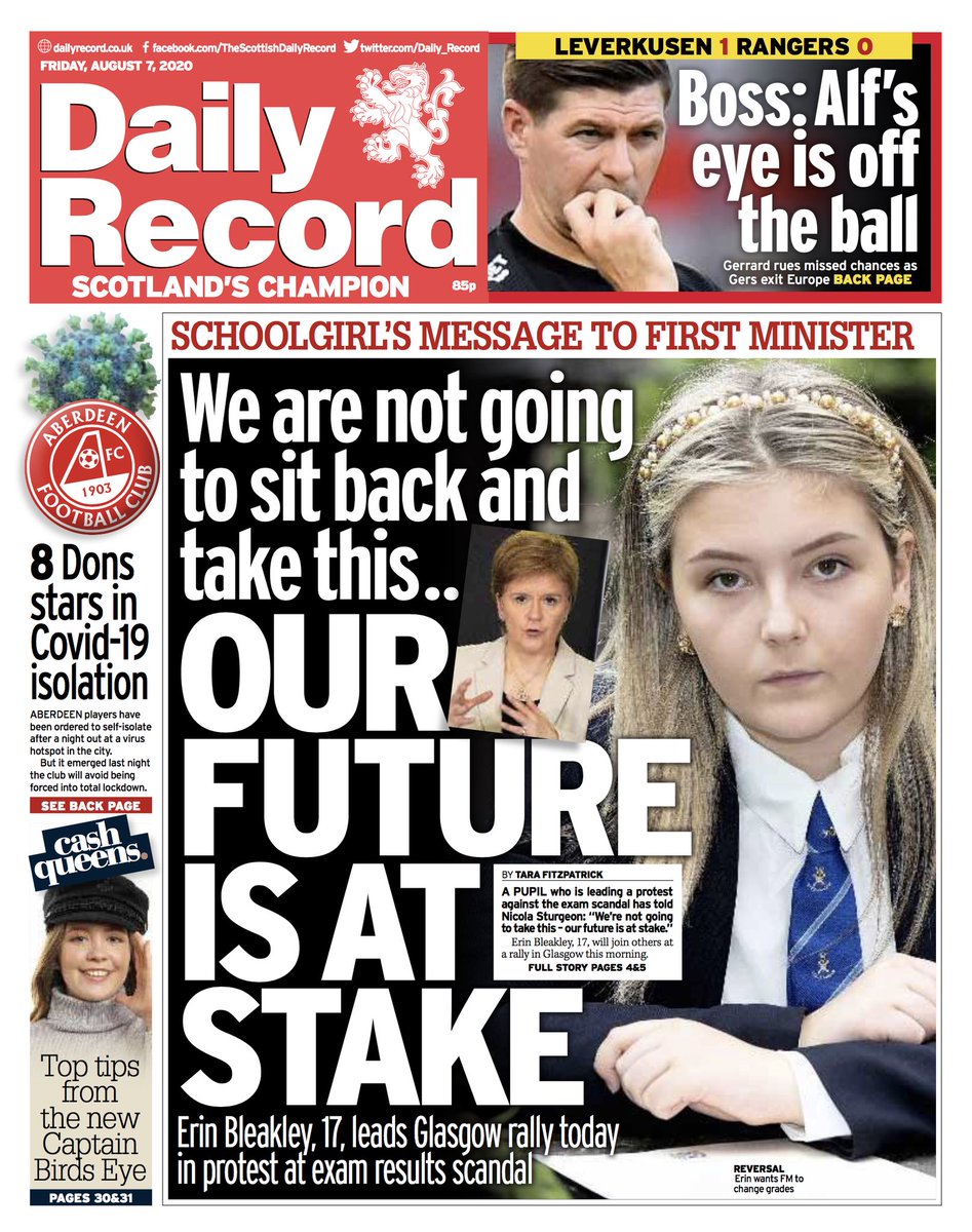 Has anything been more damaging to Nicola Sturgeon’s reputation in her time as FM than this exam results fiasco? There are other criticisms, but this one is really cutting through. It undermines a perception she’s worked hard to build as a champion for both children & fairness.
