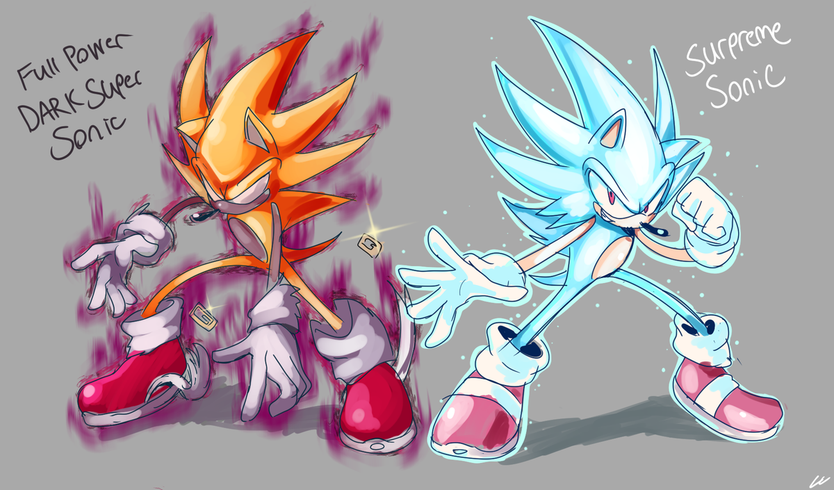 AeroArtwork✰ on X: So @TheChaosSpirit told me to draw my cruddy Sonic form  OC's from middle schooland I did. First one is self explanatory, and  Supreme sonic was like, if Sonic had