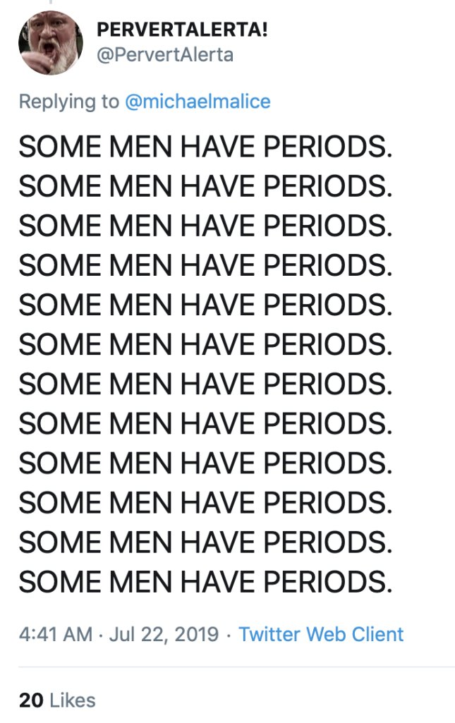 8/ You see this when they talk about gender. They will say men can give birth and men can have a periods, because in their heads objectivity doesn't exist and the categories of male and female don't exist in reality, and are made up by the patriarchy to control peoples bodies: