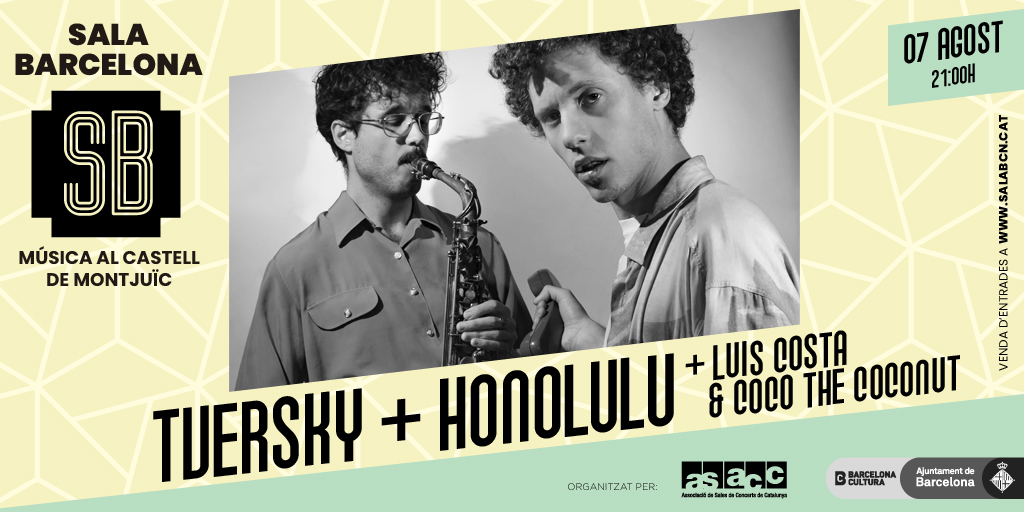 Necessites una nit per oblidar-te'n de tot i passar-ho bé? 🎊✨ Avui <a href="/tverskymusic/">TVERSKY</a>  porten el seu irresistible electro-funk-disco retro al Castell de Montjuïc. Vens?

20h Portes
20h Luis Costa &amp; Coco the Coconut
21h Honolulu
22h Tversky

Entrades ➡️ bit.ly/2C4mNYu