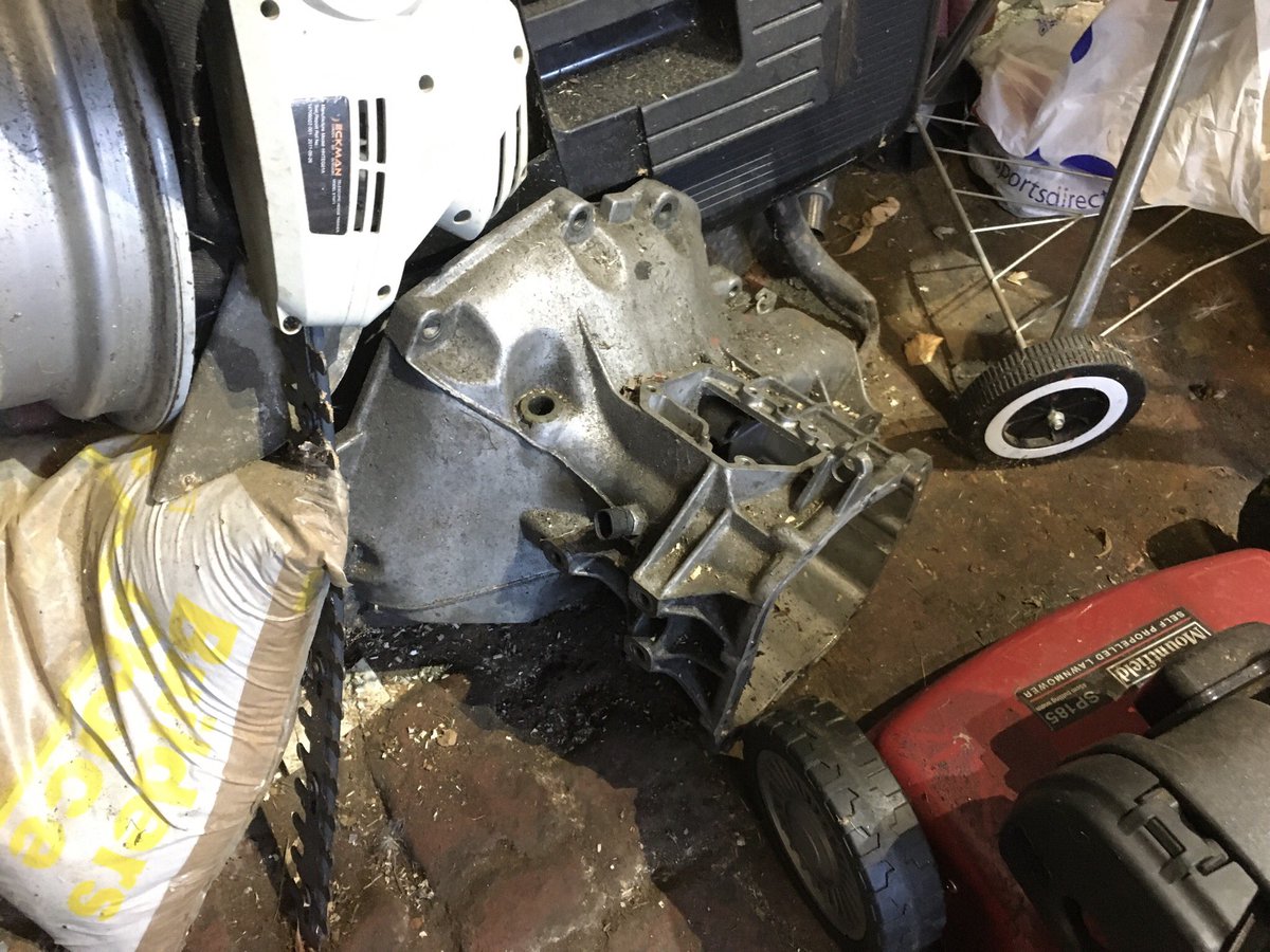 Gearbox casing for Vauxhall Nova. 3rd gear failed during qualifying at Cadwell during 2011 Championship finals. ‘Box replaced at circuit in time for race - gear cluster thrown away but “that’s a good bellhousing, I should keep it”