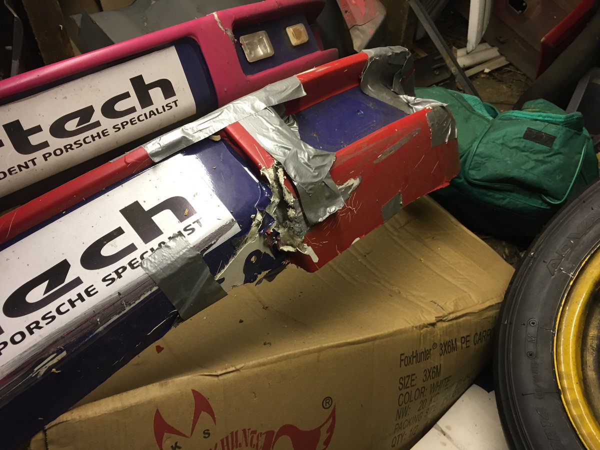 ...2017 first round  @pdc_racing era 924 bumper. Based on previous tweet this bumper would have done just 2 events, the 2016 final and 2017 opener. This one bit the wall when I tried to pass stiggy Styrin around the outside on the last lap. Patched up for race 2, then replaced