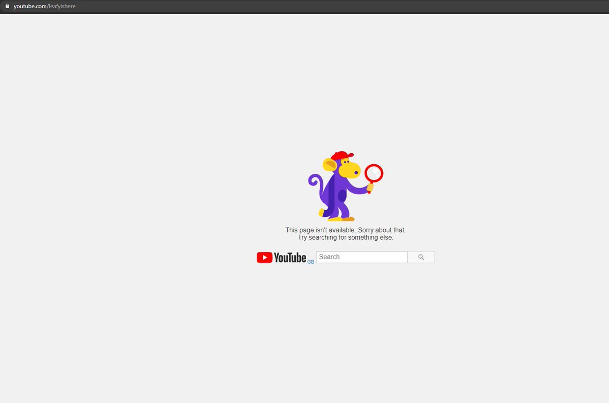 PNNTEAM's tweet photo. @Leafy has just had his channel removed... https://t.co/umdcOxBlbi