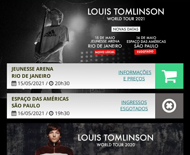 louis will pass through Brazil in 2021, in rio de janeiro it will be the biggest show of the whole tour with a capacity for 18 thousand people, and man this is crazy, I couldn't be less PROUD+