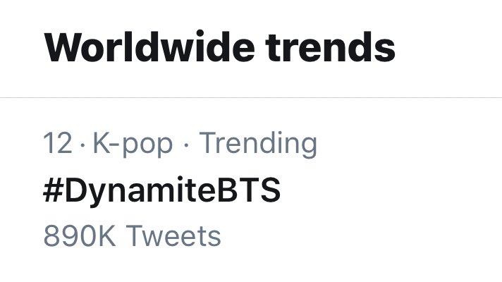 BangtanTrends's tweet image. #DynamiteBTS is now trending WW! 

Finally a @BTS_twt related hashtag is trending again!! 

Keep using the hashtag in your tweets, let’s try to trend it higher 🔝