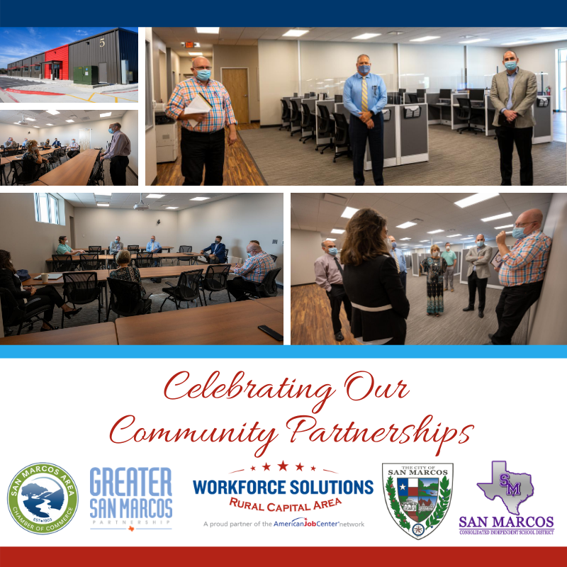 WFSRuralCapJobs's tweet photo. We're humbled by our partnerships! 🙌 We'd like to thank @CityofSanMarcos Councilman, Ed Mihalkanin, for visiting our Workforce Solutions of Hays County career center today. Special thanks to our colleagues @smchamber @GreaterSMTX &amp; @SMCISD_CTE for the wonderful discussions. https://t.co/E9g3kpD4Rs