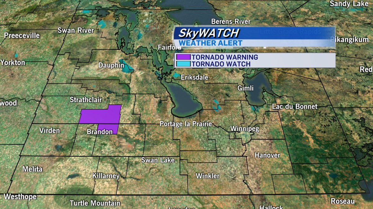 CTV Skywatch Weather Alert: A Tornado Watch or Warning is in effect for the regions below. #mbstorm Details: weather.gc.ca/warnings/index…