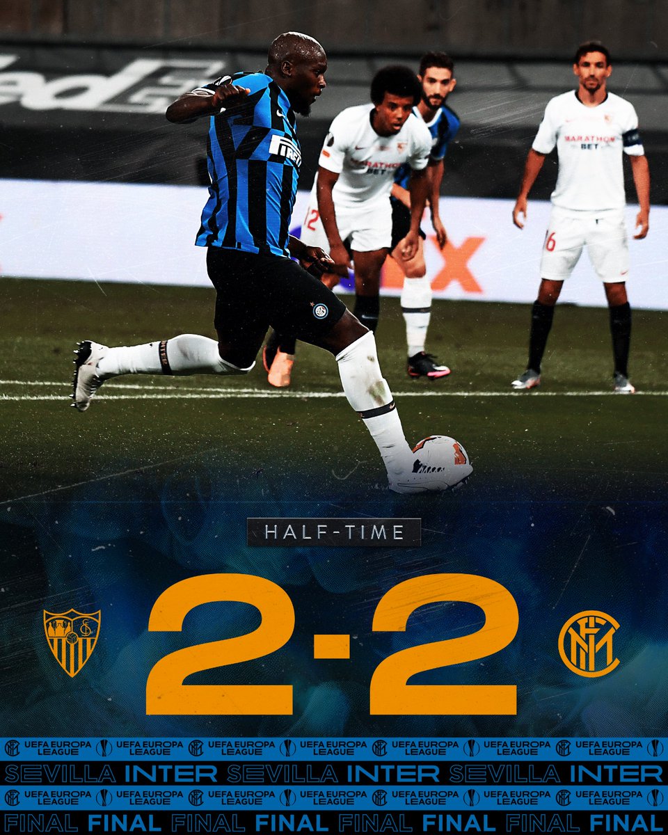 ⌛ | HT: 2-2 #SevillaInter

Sebentar, ambil napas dulu...😤

#UEL #UELfinal
#FORZAINTER ⚫🔵