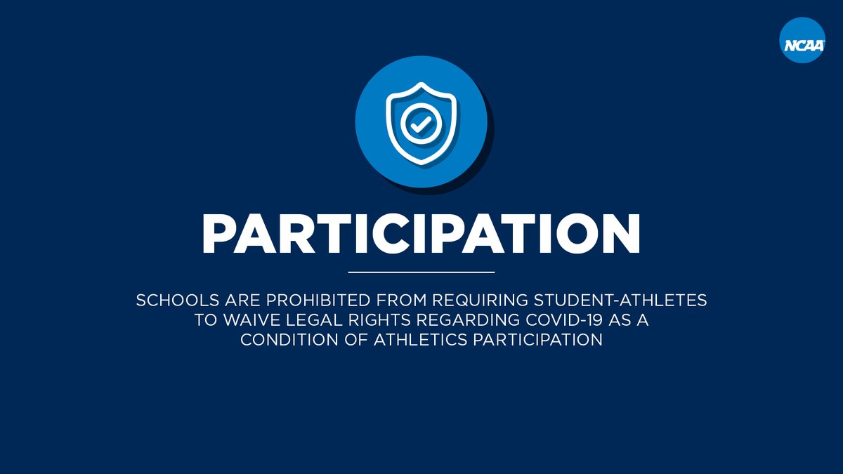 NCAA_PR's tweet image. The board also adopted the DI Council-recommended protections for college athletes: on.ncaa.com/3ykus