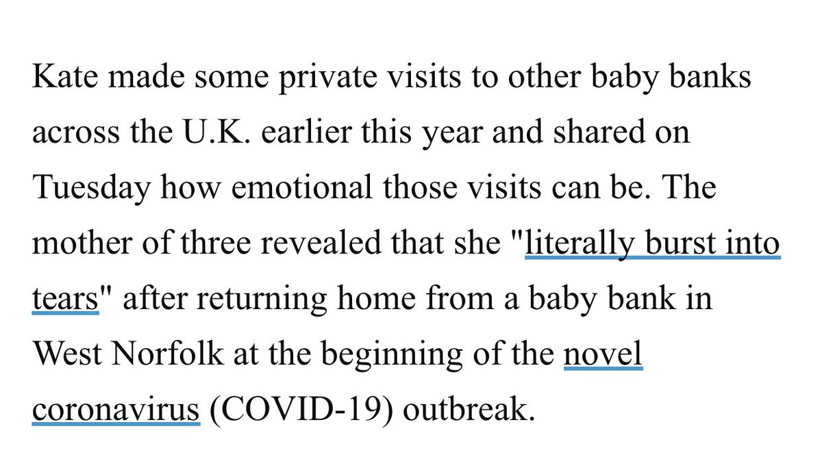 “Made SOME private visitors to OTHER baby banks across the U.K.” Shows she made multiple trips yet we haven’t seen pictures from the others