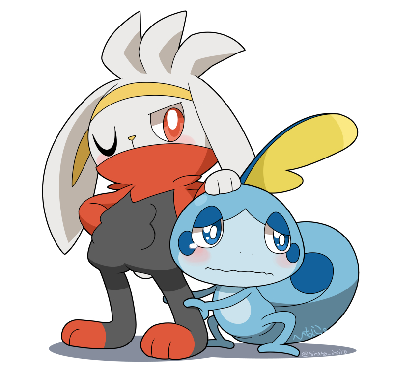 sobble pokemon (creature) blue eyes blush bright pupils white pupils one eye closed no humans  illustration images