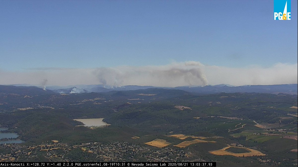 The #HennesseyFire in the #LNULightningComplex now comprises of the #GambleFire, #GreenFire, #AetnaFire, #MarkleyFire, #SpanishFire, #MorganFire &amp; #RoundFire. Things are getting active again in the area north of Lake Berryessa.