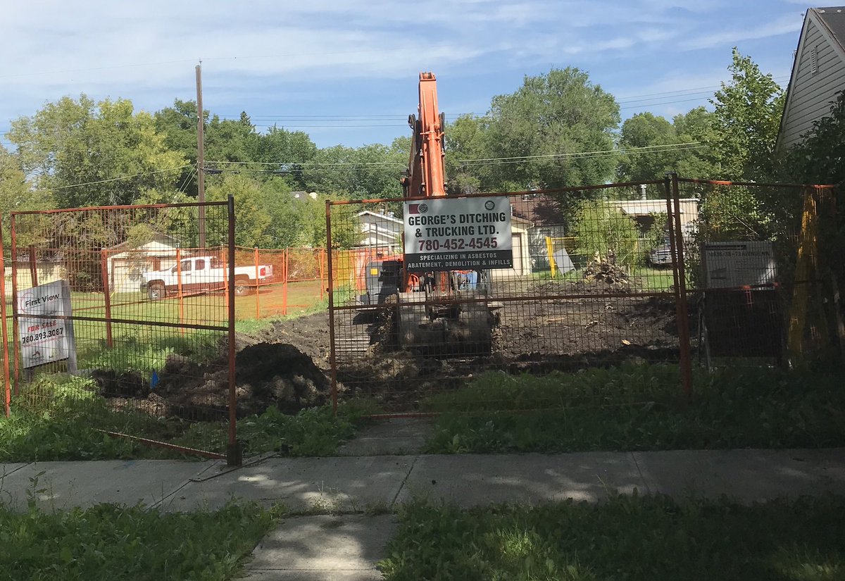 The house sat vacant for at least a few years. Now, after a surprisingly long life, it’s gone. There was no funeral; burial presumably in a landfill. Afterlife: I’m hoping for a nice ‘missing middle’ project on an assembled site: the beginning of a new, hyperlocal Edmonton story.