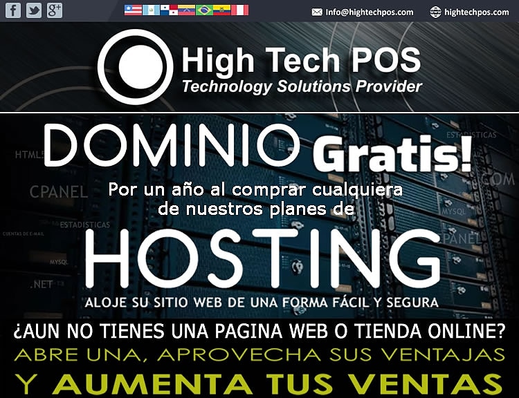 HighTechPOS's tweet image. Hosting + Doninio GRATIS.

#hosting #alojamientoweb #dominios #paginaweb #tiendaonline #tiendaenlinea