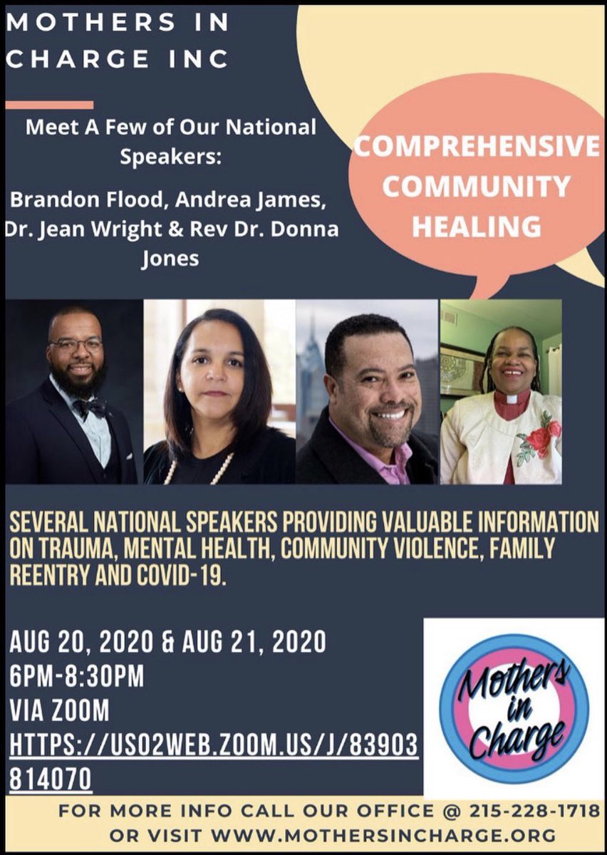 Be sure to join us today for day two of our Comprehensive Community Healing virtual conference and conversation! #StopTheViolence #ReEntry #GunsDown