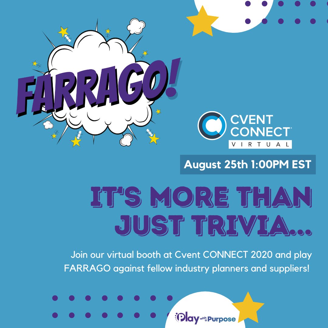 Mark your calendars! We're playing FARRAGO on Tuesday August 25th at 1:00PM EST in our Virtual Booth! Don't miss out on this unique experience! ow.ly/cNJI50B5Y0T