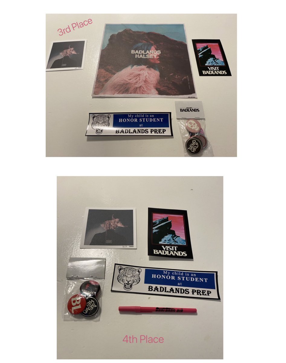 halseysupdating's tweet photo. ✨Badlands Anniversary Giveaway✨ 5 winners for prize packs pictured and 5 additional winners for a mini giveaway of 1-2 randomly selected items. Open internationally! RT &amp; follow us to enter. Winners will be announced on 8/28! 💗 Keep running. https://t.co/GlW2yv8lYv
