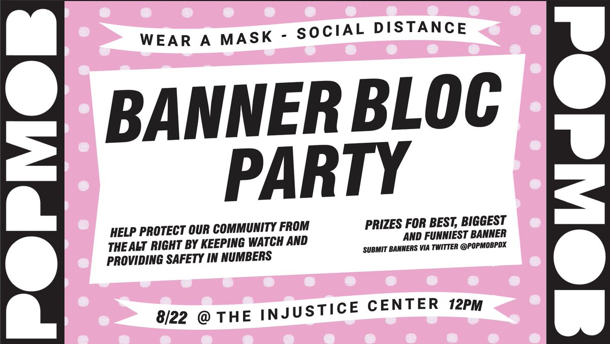 Hey all! We know you've been hearing about far-right factions mobilizing tomorrow. We know these chuds are frustrated by the last 86 days of brilliant protests in  #PDX & across the US.Come out w/ your bestest banners to lighten the mood & keep us safe! #PortlandProtests  #A22