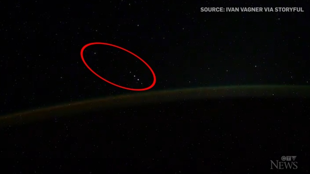 CTVNews's tweet photo. 'Space guests': Russian cosmonaut shares video showing apparent UFOs https://t.co/wIhUnkgPhg https://t.co/UV8BCWKMYi