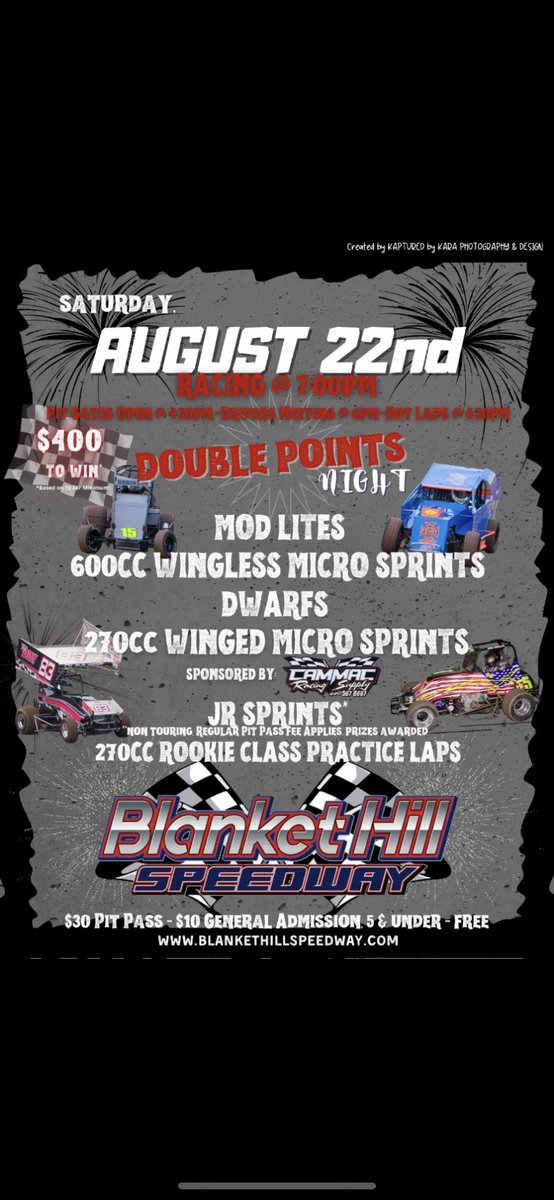 THIS SATURDAY!!!!! 

<a href="/HillBlanket/">Blanket Hill Speedway</a> 🏁🏁🏁