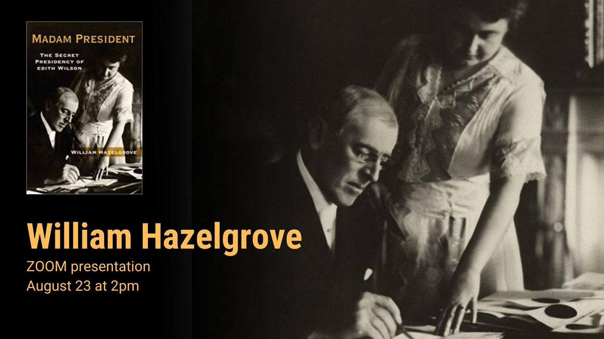 SUNDAY, August 23 at 2pm ZOOM Book Talk with Author of ‘Madam President’ William Hazelgrove. Sign up on our website:
bit.ly/2EqHjTU