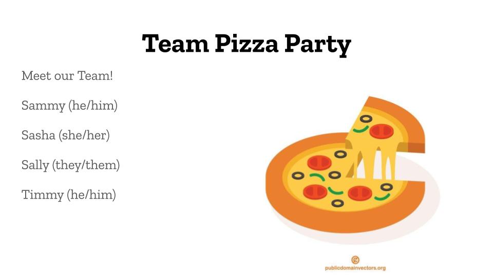 Ellie Donovan, the superstar 6th Grade Social Studies Teacher at  @SFUnified's Presidio Middle School, graciously made the slides from the team intro activity available.Editable version here:  https://docs.google.com/presentation/d/1wEdDSpJBQkGqXZXFffzlqBIRA4tUk88792m2MUE-hao/edit?usp=sharing
