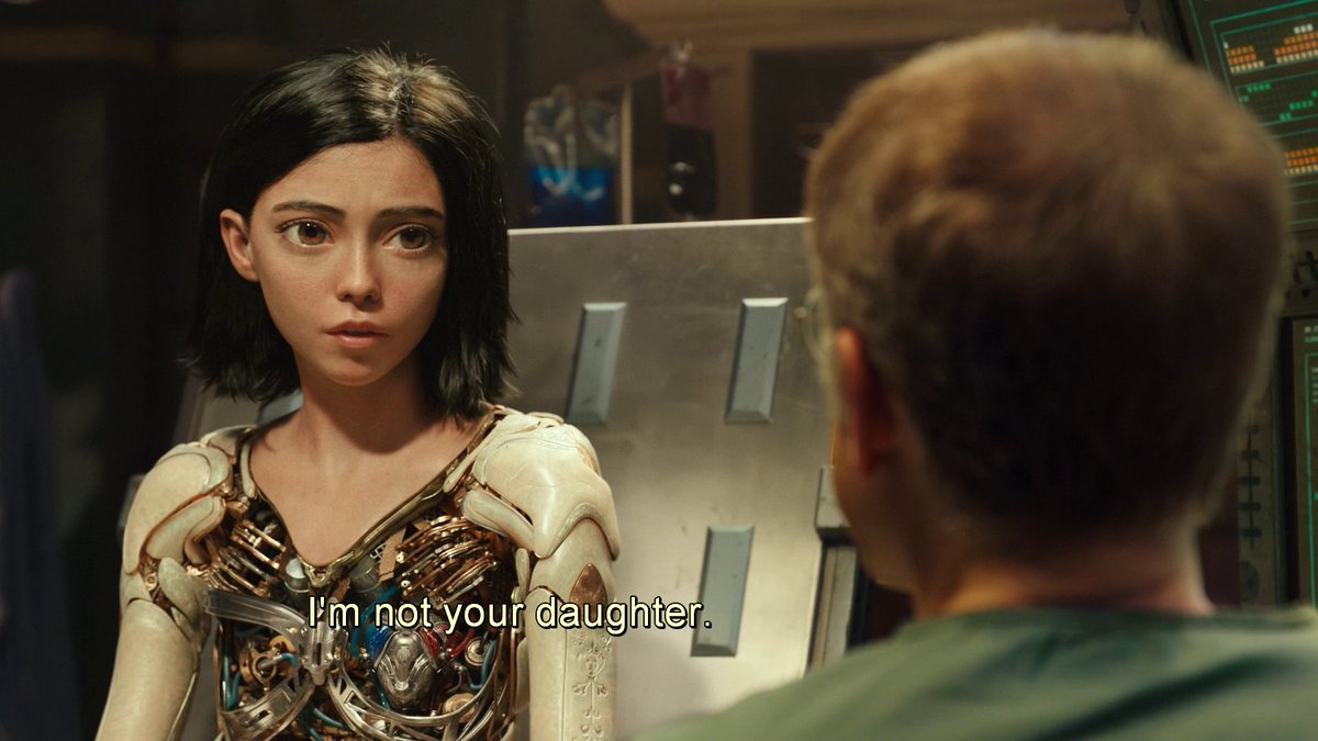 anyway, it's so important here that the film is clear about Ido's perception of Alita and has her reject it. Alita can't be his way of having a daughter again. it doesn't mean she can't love him, but she cannot accept her definition of him. their relationship is really nuanced!