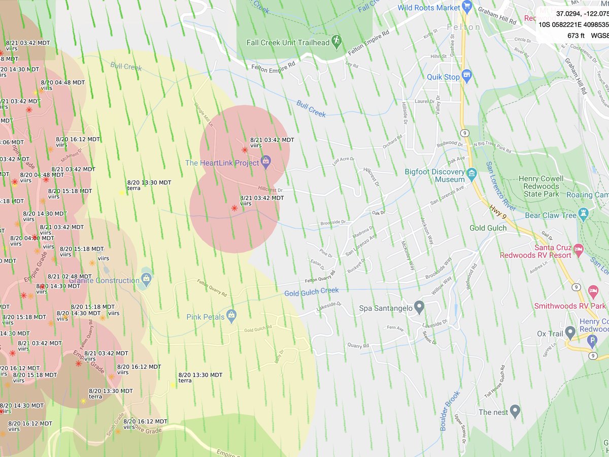 New hot spots in Felton #CZULightningComplex #CZULightningComplexFire caltopo.com/map.html?fbcli…